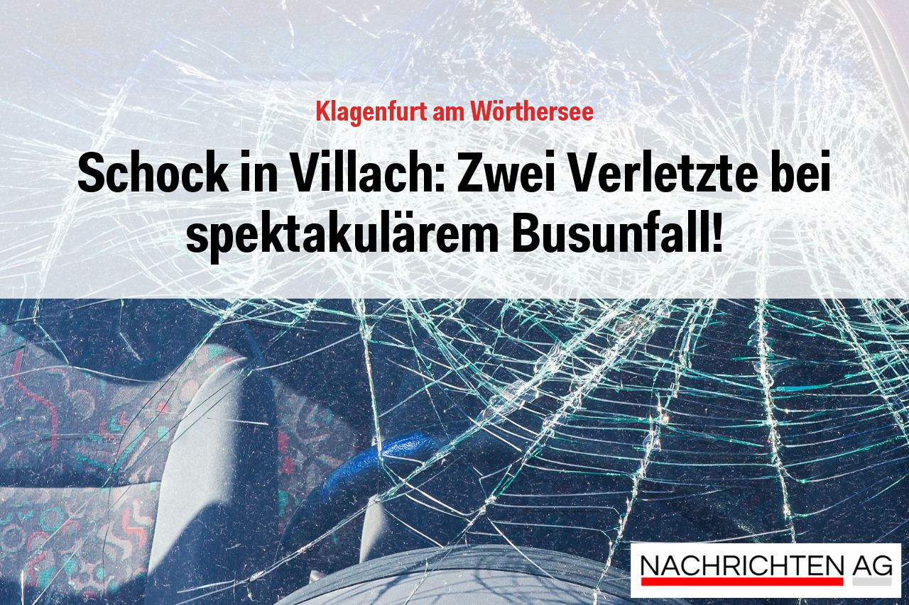 Schock in Villach: Zwei Verletzte bei spektakulärem Busunfall!