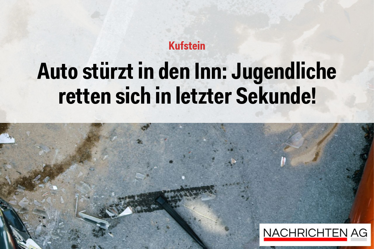 Auto stürzt in den Inn: Jugendliche retten sich in letzter Sekunde!